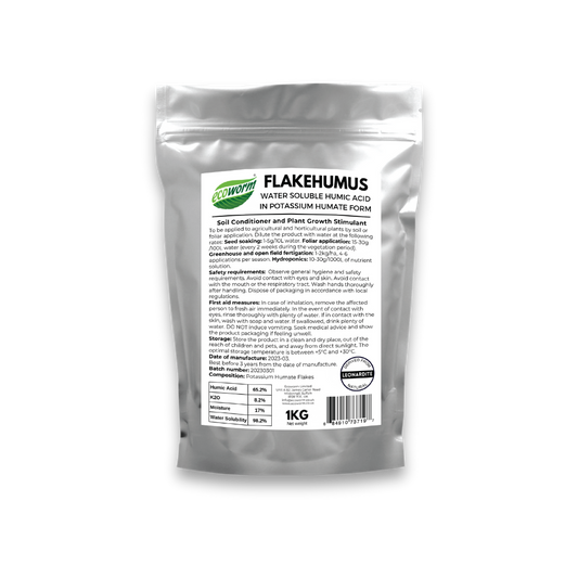 Ecoworm FlakeHumus – Water-Soluble Humic Acid (Potassium Humate from Leonardite) 1 kg