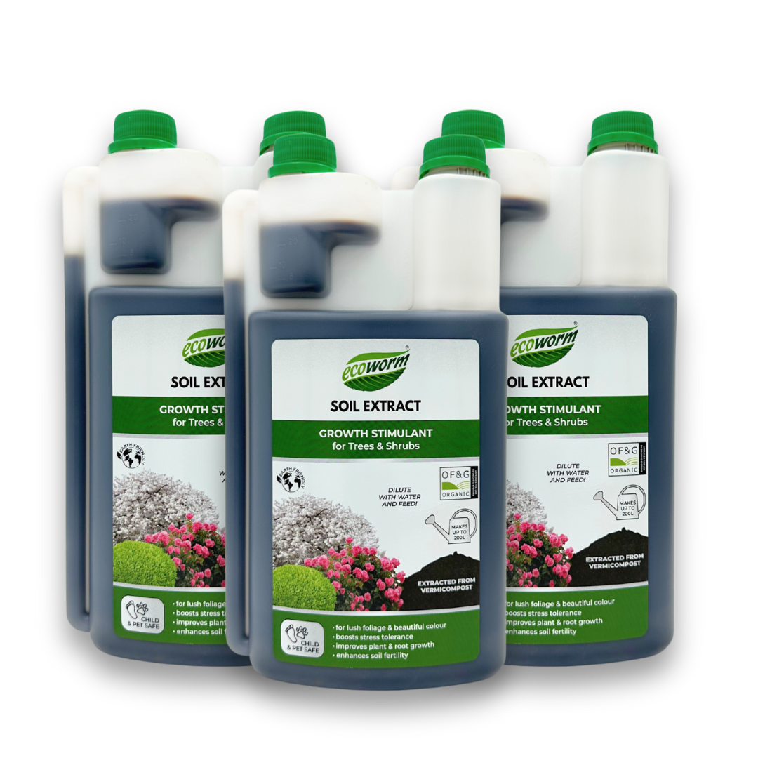 Ecoworm Soil Extract for Trees & Shrubs – Organic Worm Castings Fertiliser & Soil Improver 1L (makes 200L)