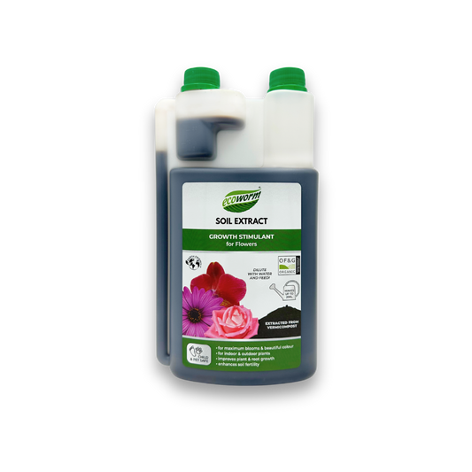 Ecoworm Soil Extract for Flowers – Organic Flower Fertiliser & Soil Improver 1 L (makes 200L)