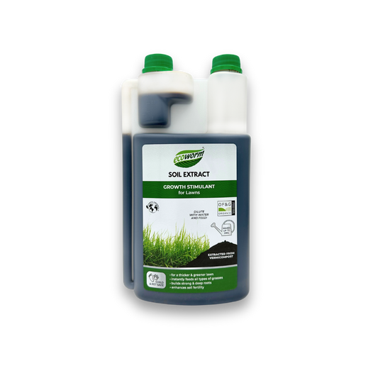 Ecoworm Soil Extract for Lawns - Organic Worm Castings Lawn Fertiliser & Soil Regenerator – 1 L Makes 200 L