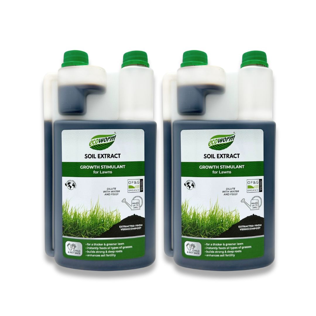 Ecoworm Soil Extract for Lawns - Organic Worm Castings Lawn Fertiliser & Soil Regenerator – 1 L Makes 200 L