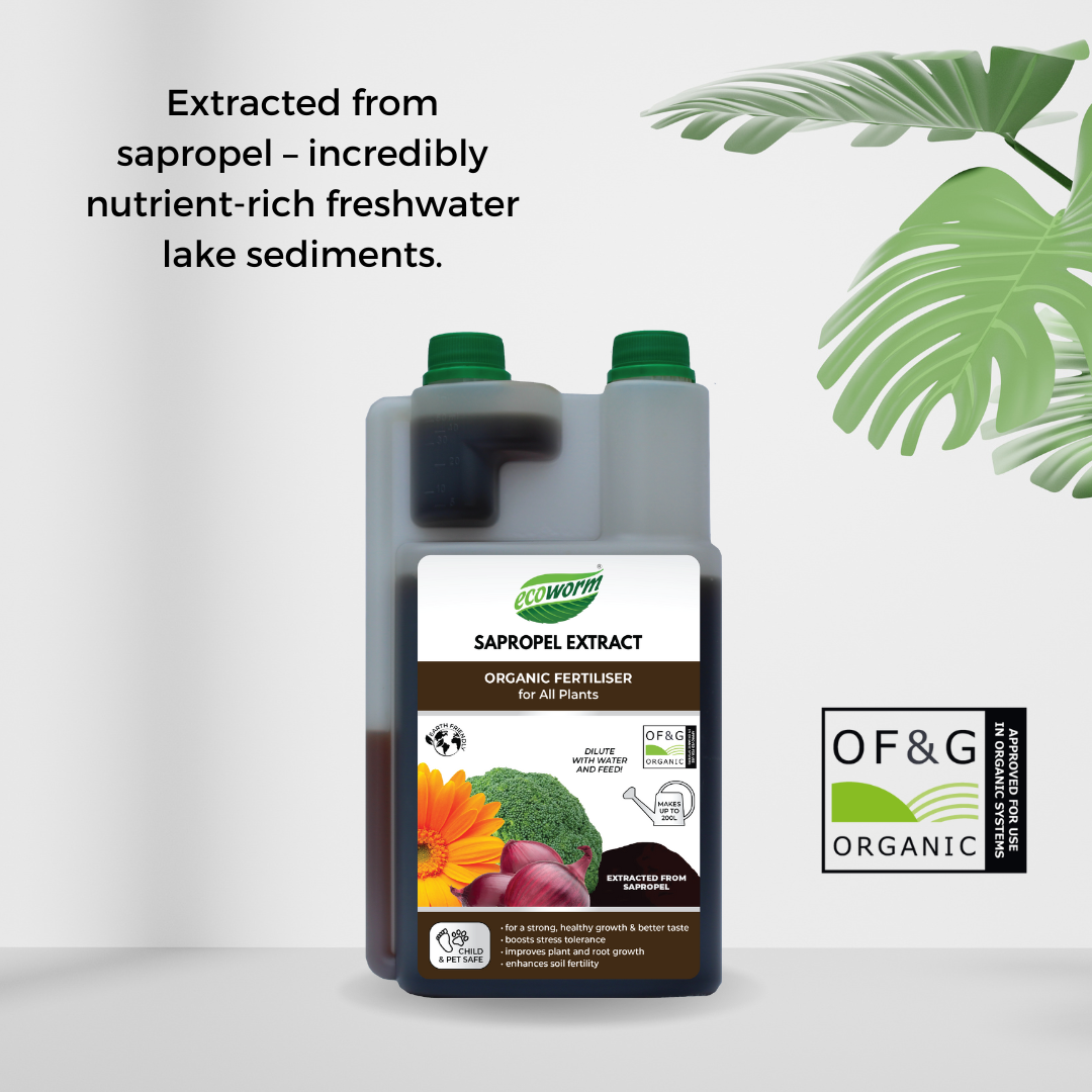 Ecoworm Sapropel Extract for All Plants - Organic Liquid Fertiliser & Soil Regenerator – Microbe-Rich Natural Feed (1 L makes 200 L)