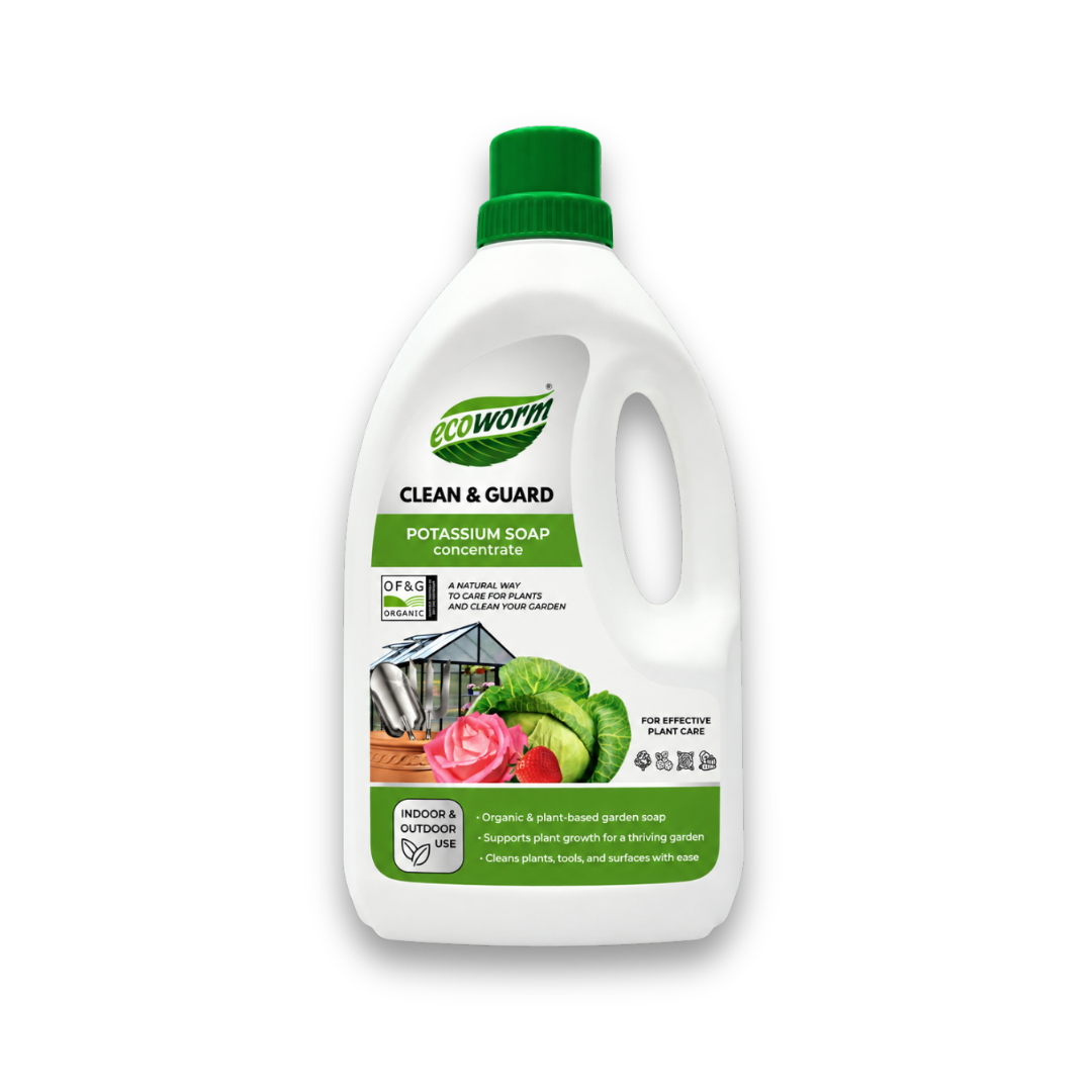 Ecoworm Potassium Soap Concentrate - Organic Garden Soap & Natural Leaf Wash for Plants  1 L