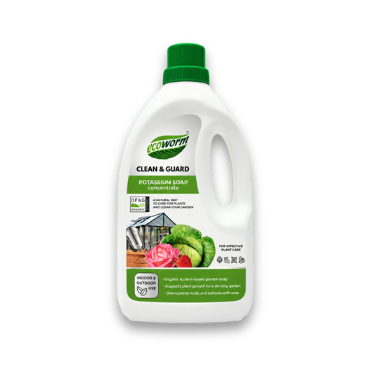 Ecoworm Potassium Soap Concentrate - Organic Garden Soap & Natural Leaf Wash for Plants  1 L