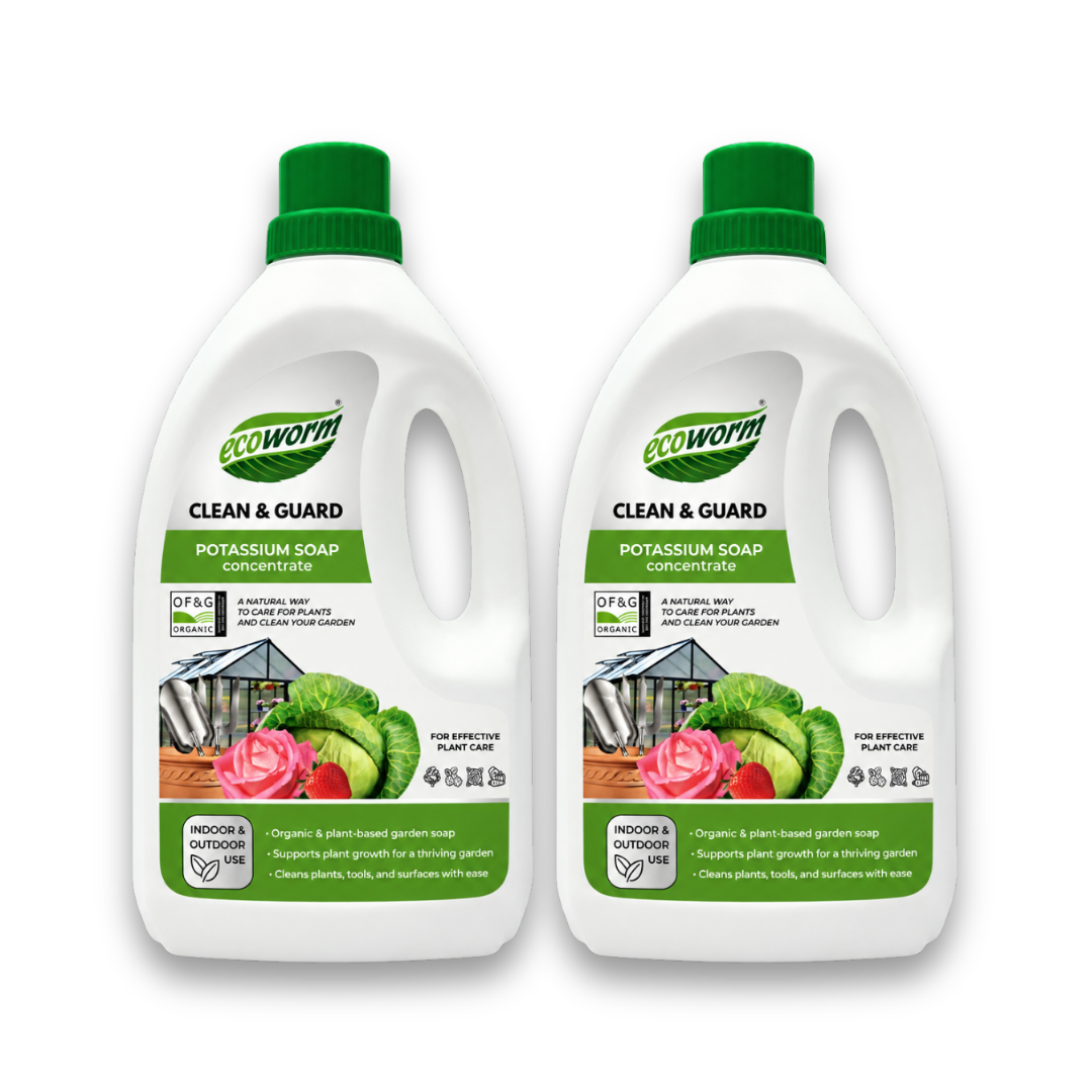 Ecoworm Potassium Soap Concentrate - Organic Garden Soap & Natural Leaf Wash for Plants  1 L