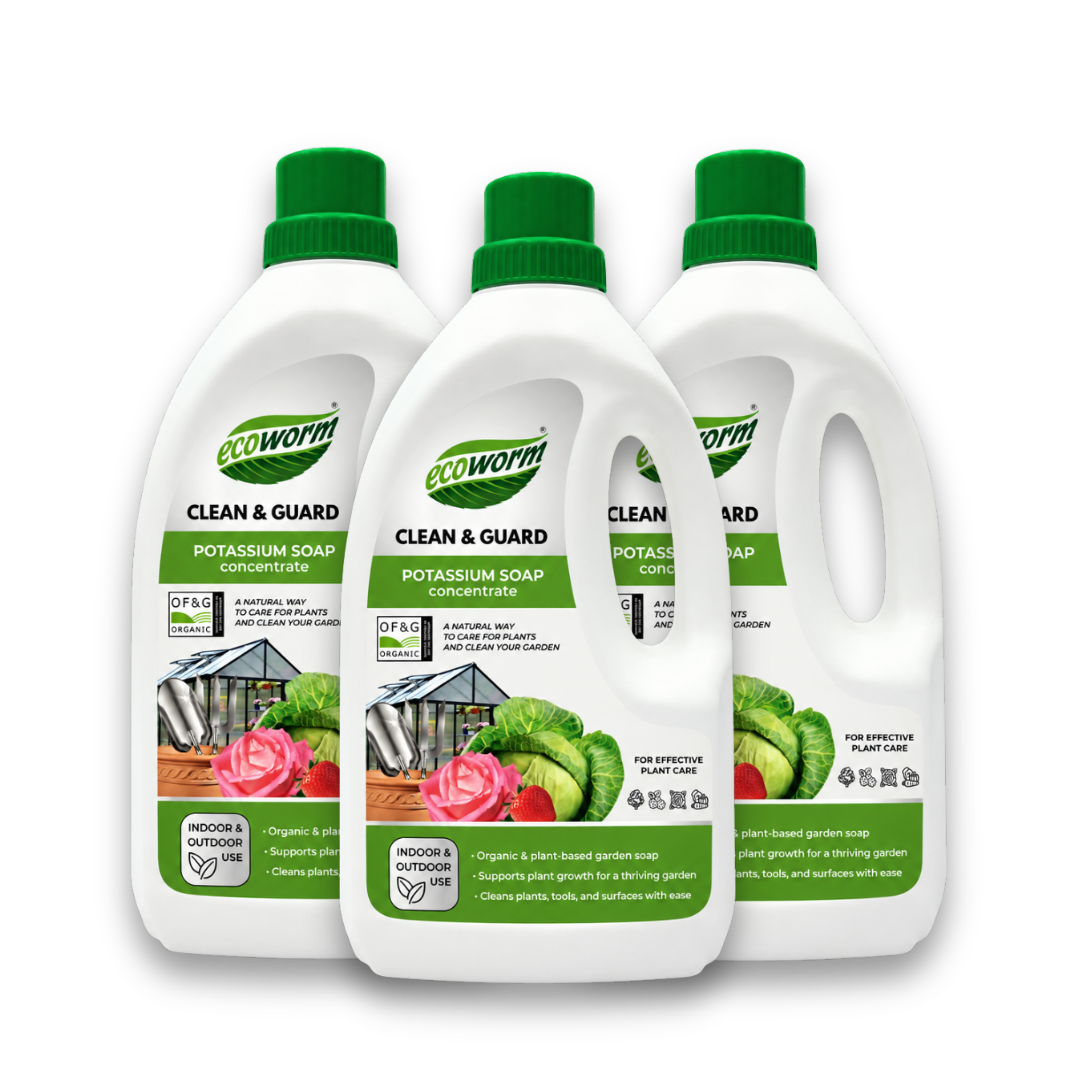 Ecoworm Potassium Soap Concentrate - Organic Garden Soap & Natural Leaf Wash for Plants  1 L