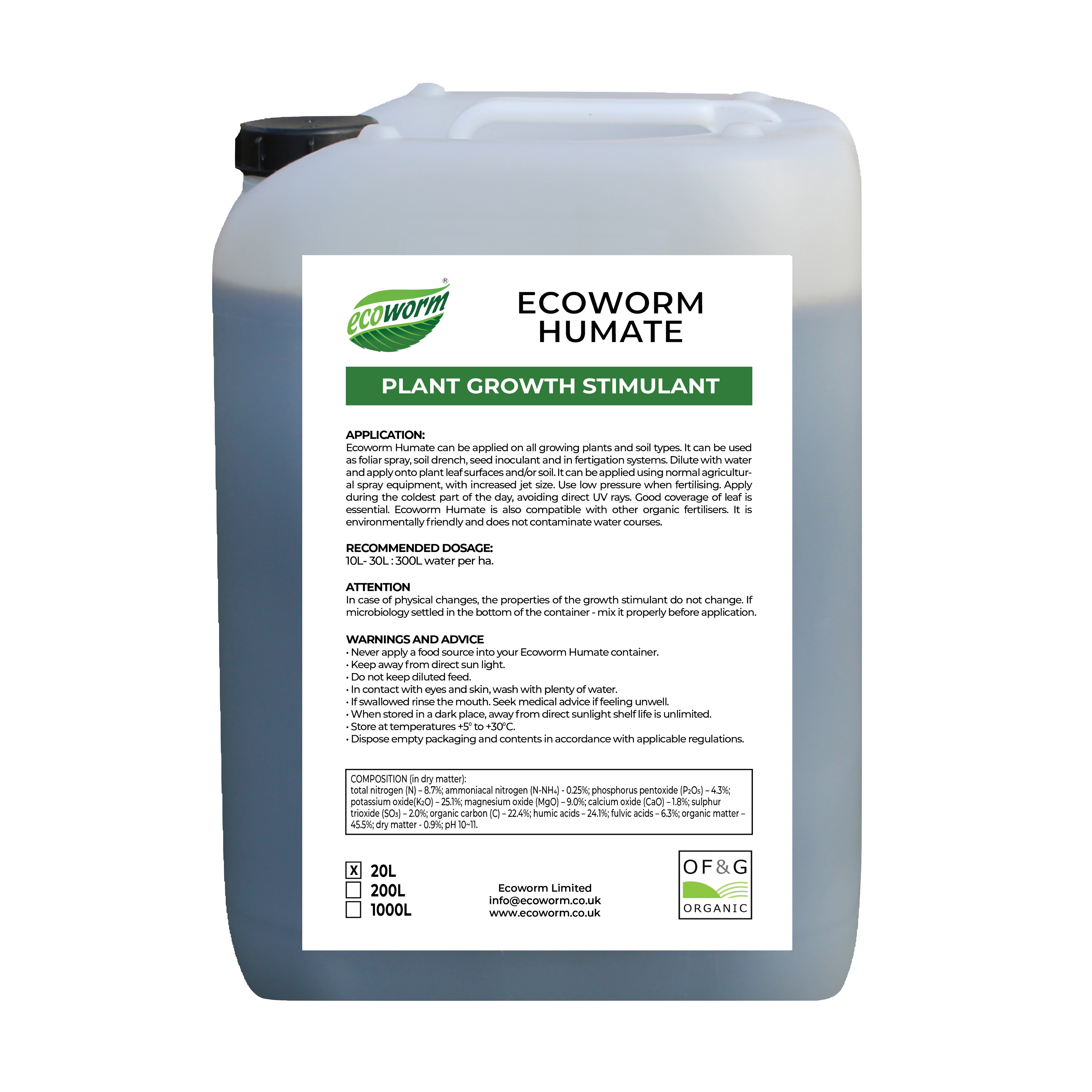 Ecoworm Humate - Organic Microbial Fertiliser from Vermicompost